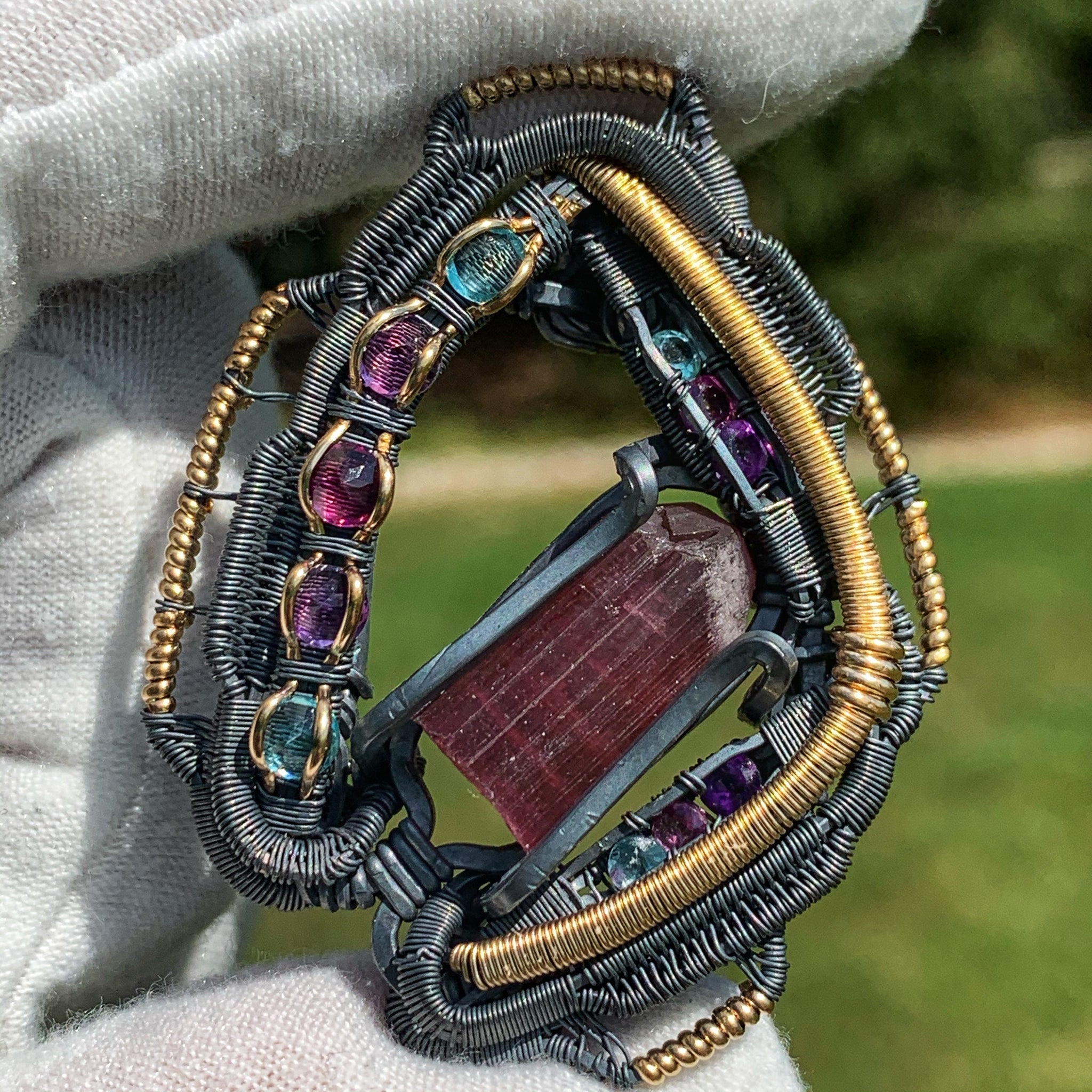 Tourmaline wire wrap